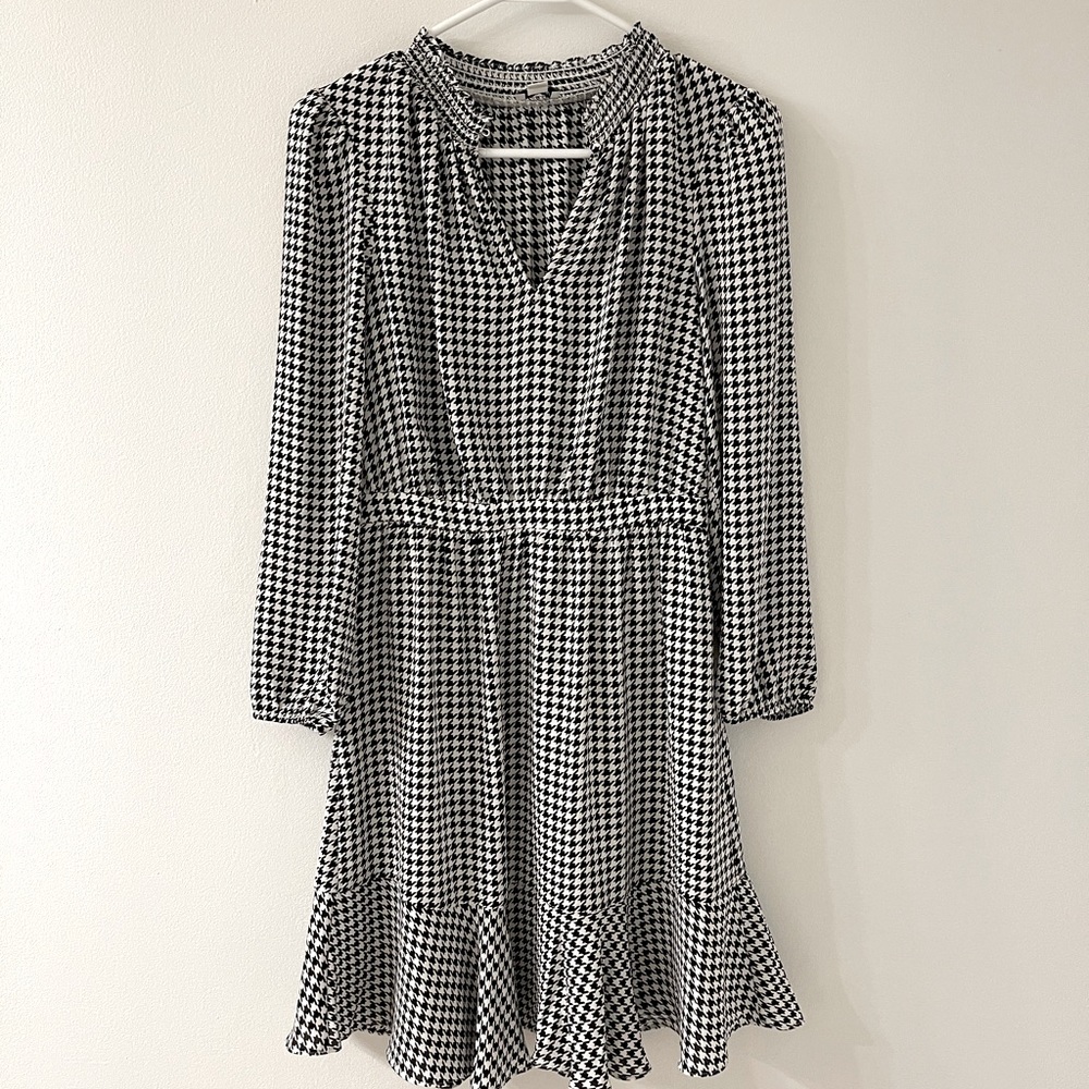 NWOT Jcrew houndstooth ruffle hem dress size 00